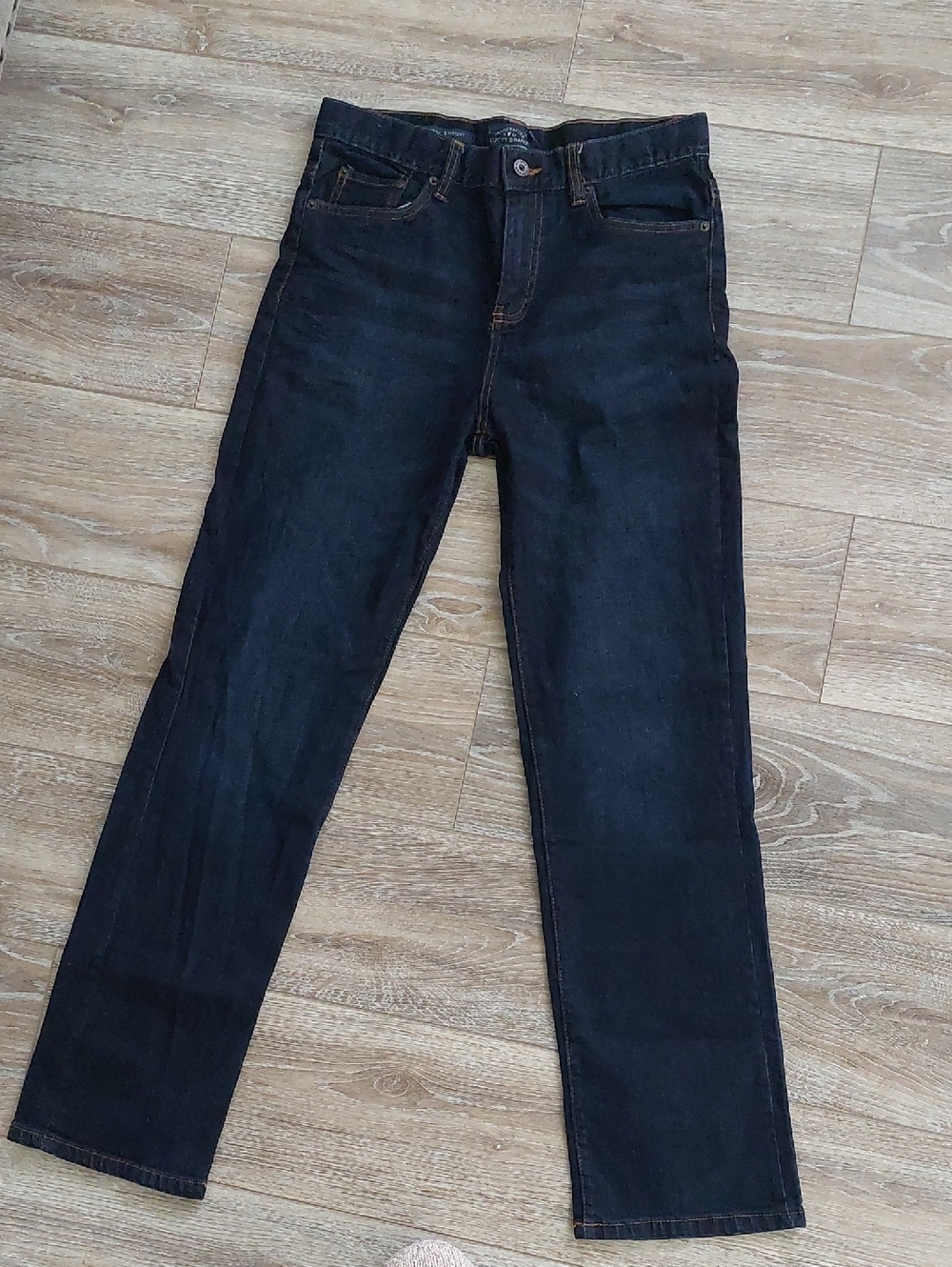 Lucky Brand Dark Blue Denim Jeans with Brown Leather Patch